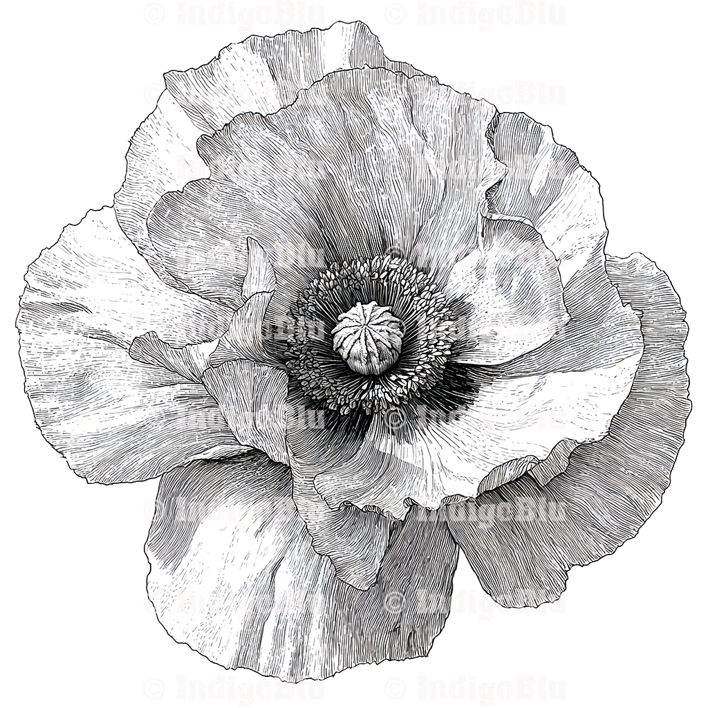 Digi Stamp - Blooming Poppy