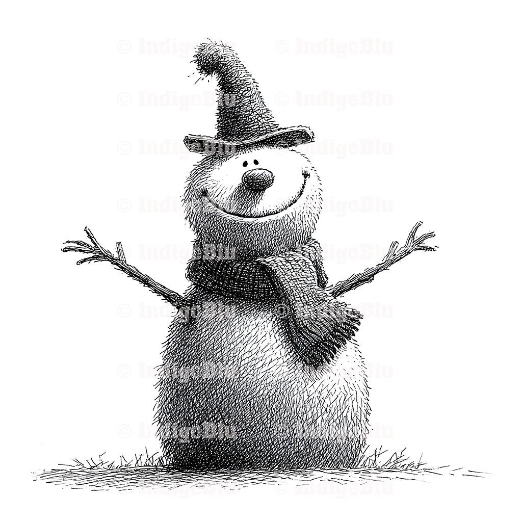 Digi Stamp - Cheery Snowman