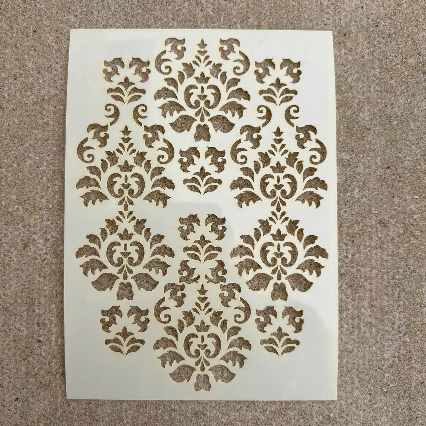 Stencil - Damaged Damask (8x6 inch)