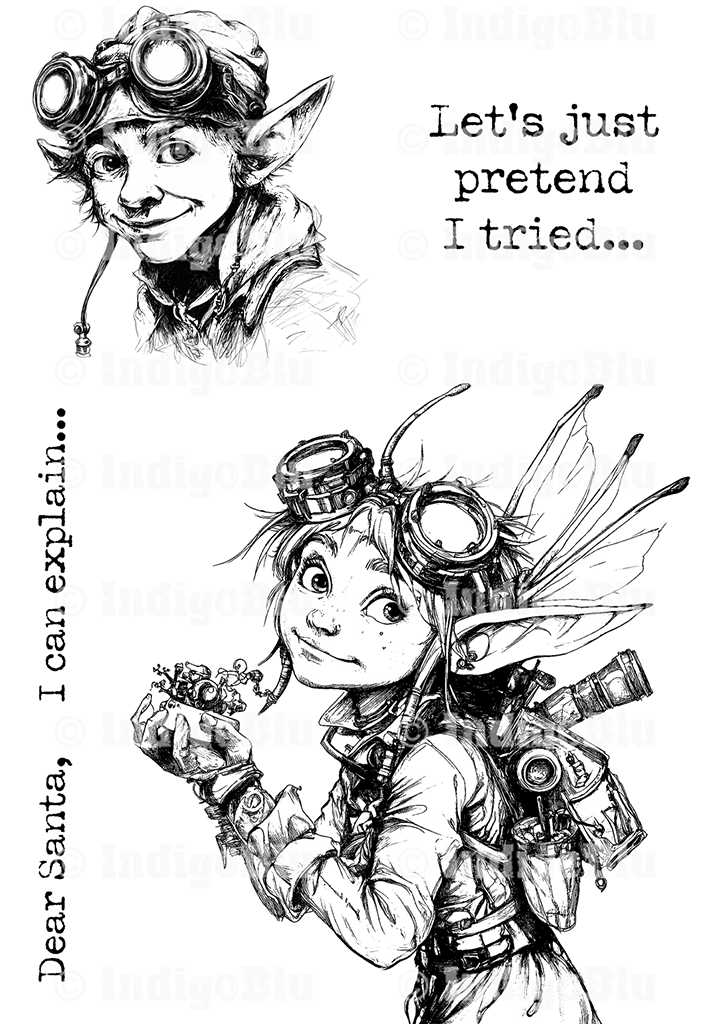 Digi Stamp - Steampunk Elf