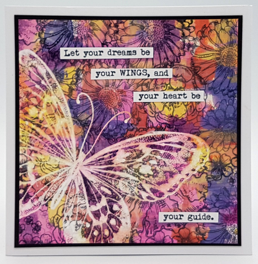 Big Butterfly 2 A6 Red Rubber Stamp