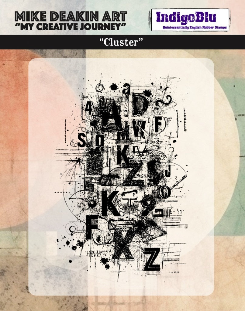 Cluster Solo Red Rubber Stamp by Mike Deakin