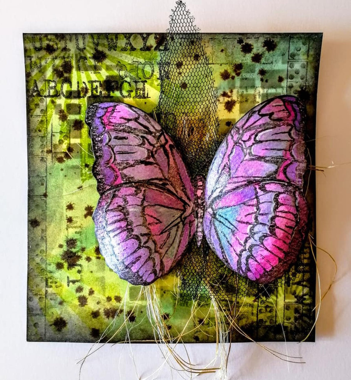Big Butterfly 3 A6 Red Rubber Stamp
