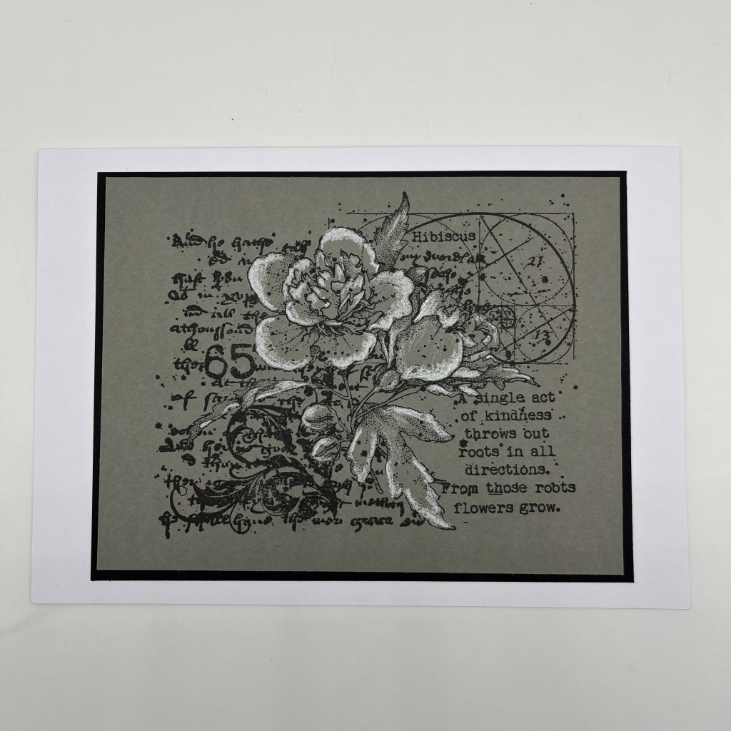 Hibiscus A5 Red Rubber Stamp