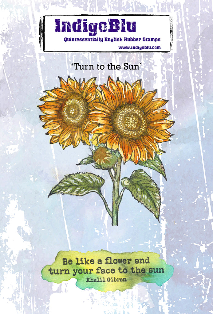 Turn to the Sun A6 Red Rubber Stamp