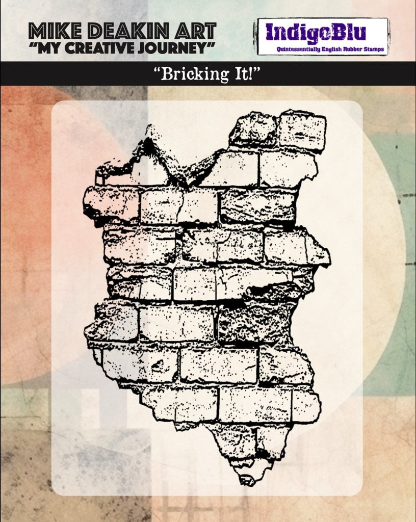 Bricking It Solo Red Rubber Stamp by Mike Deakin