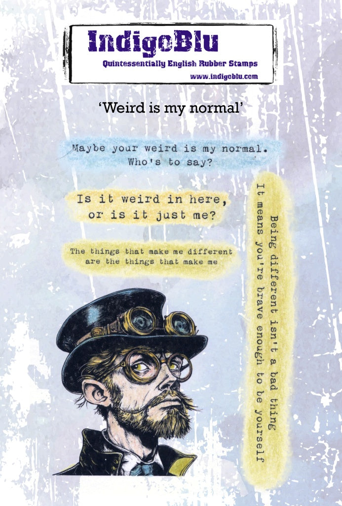 Weird is my normal A6 Red Rubber Stamp