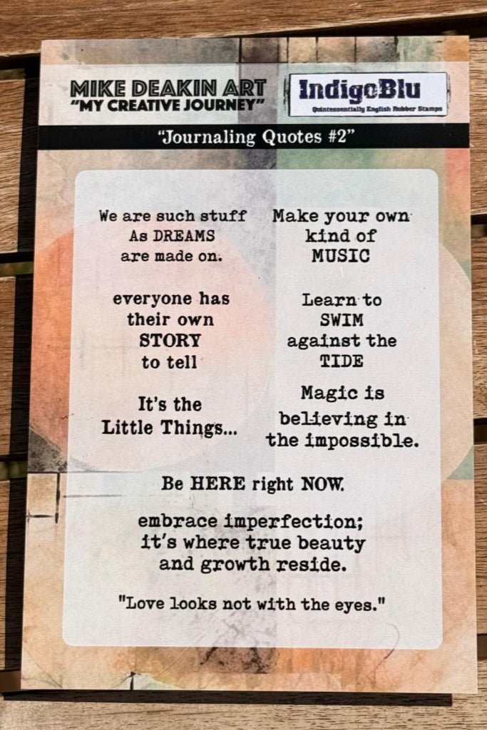Journal Quotes 2 A6 Red Rubber Stamp