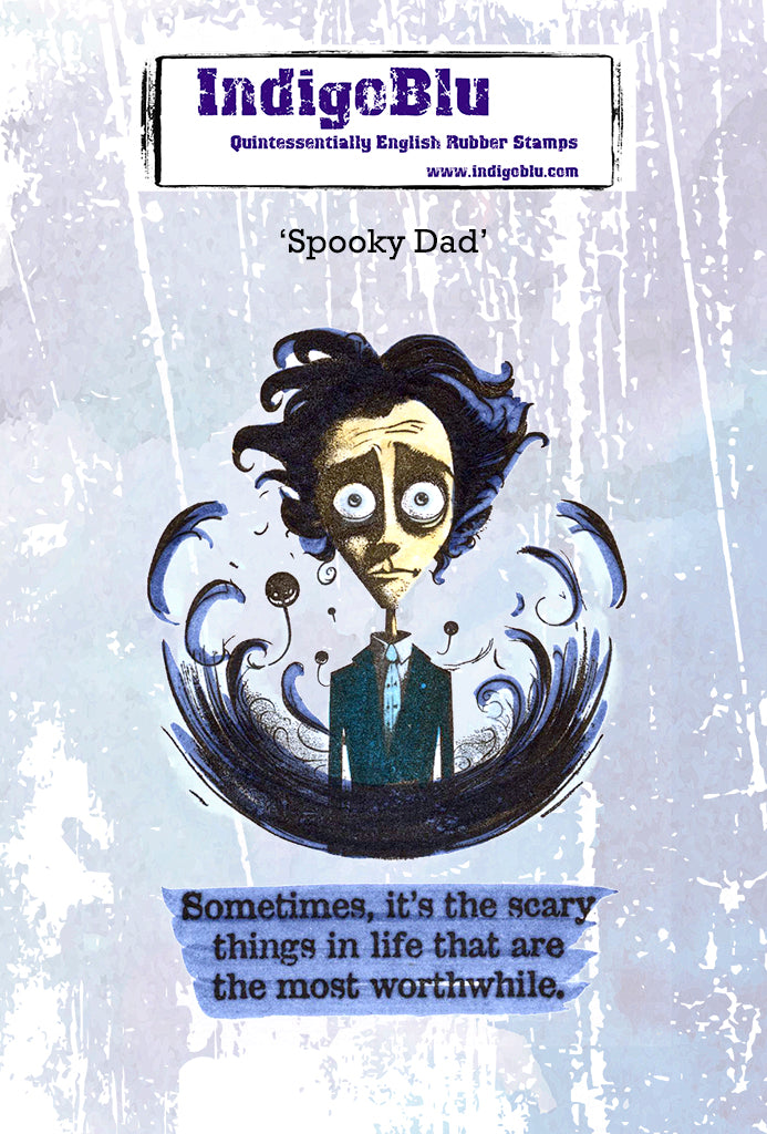 Spooky Dad A6 Red Rubber Stamp