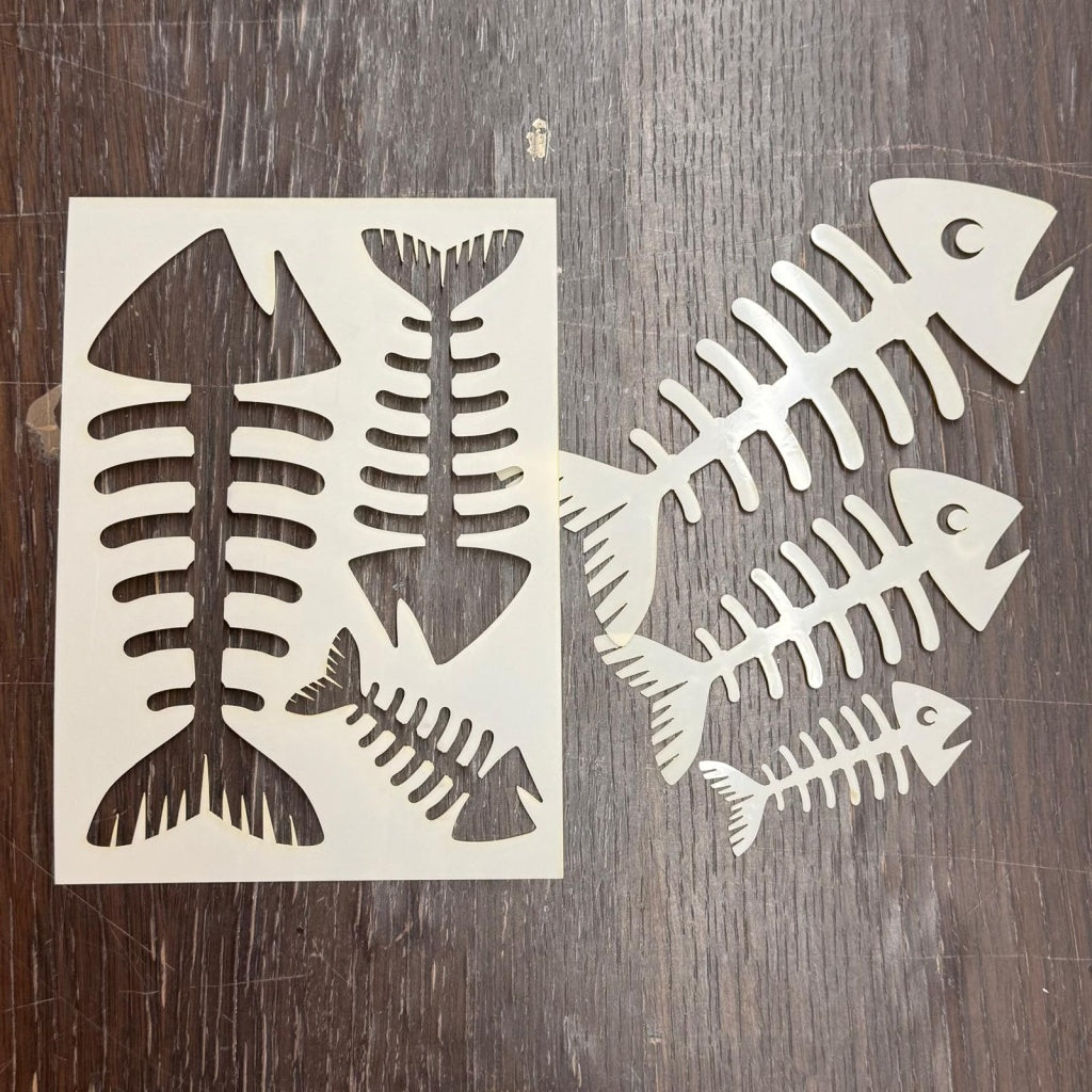 Stencil - Fish Bones (8x5 inch)