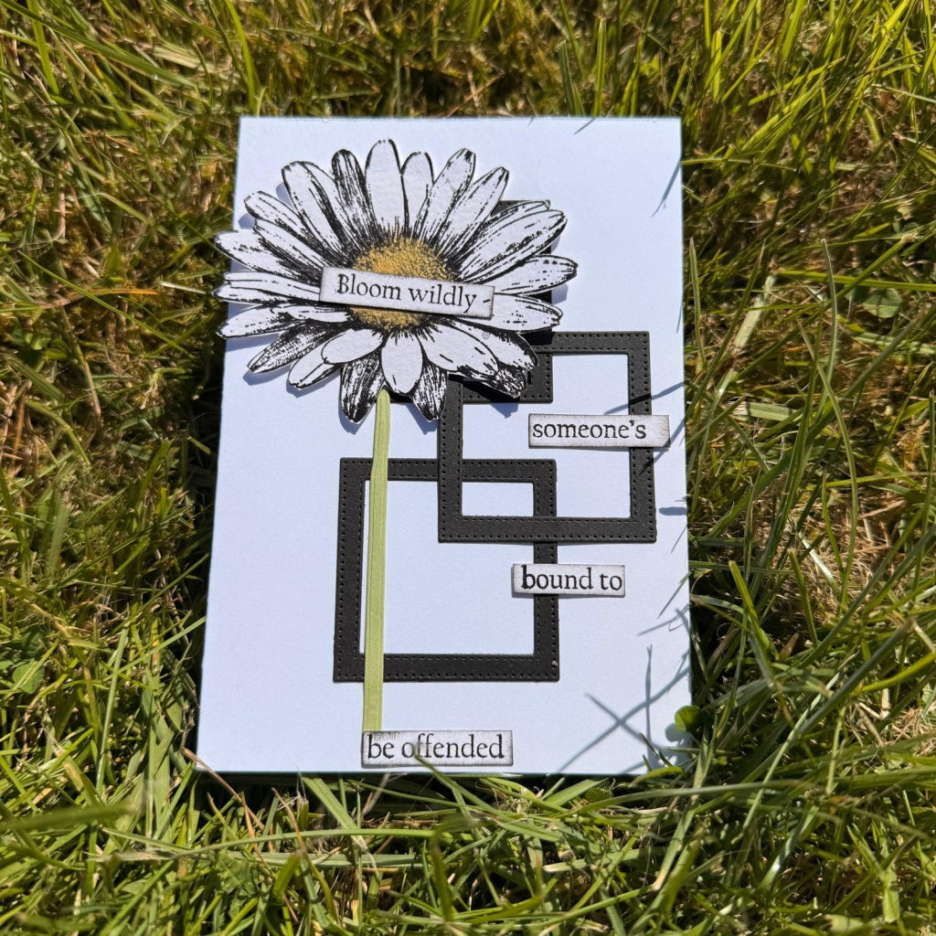 Blooming Daisy A6 Red Rubber Stamp