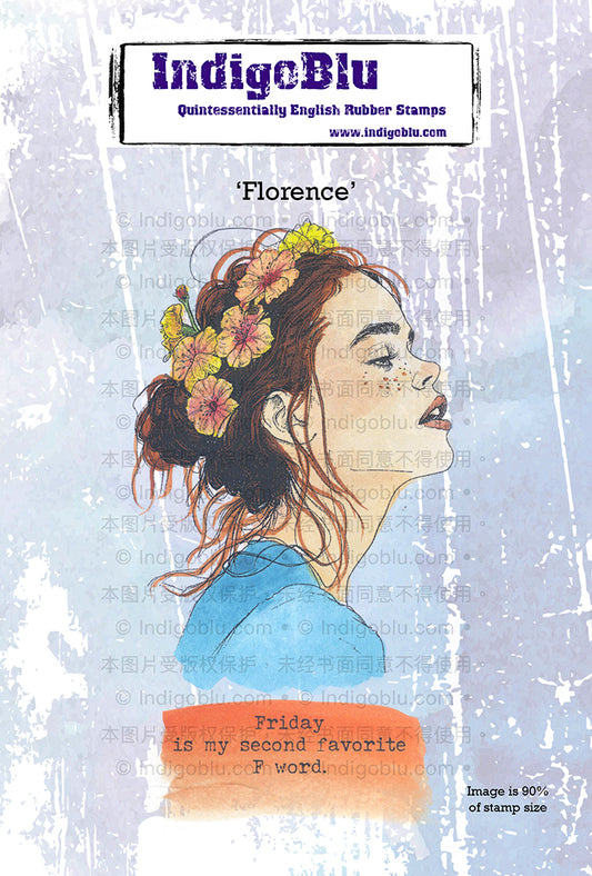 Florence A6 Red Rubber Stamp