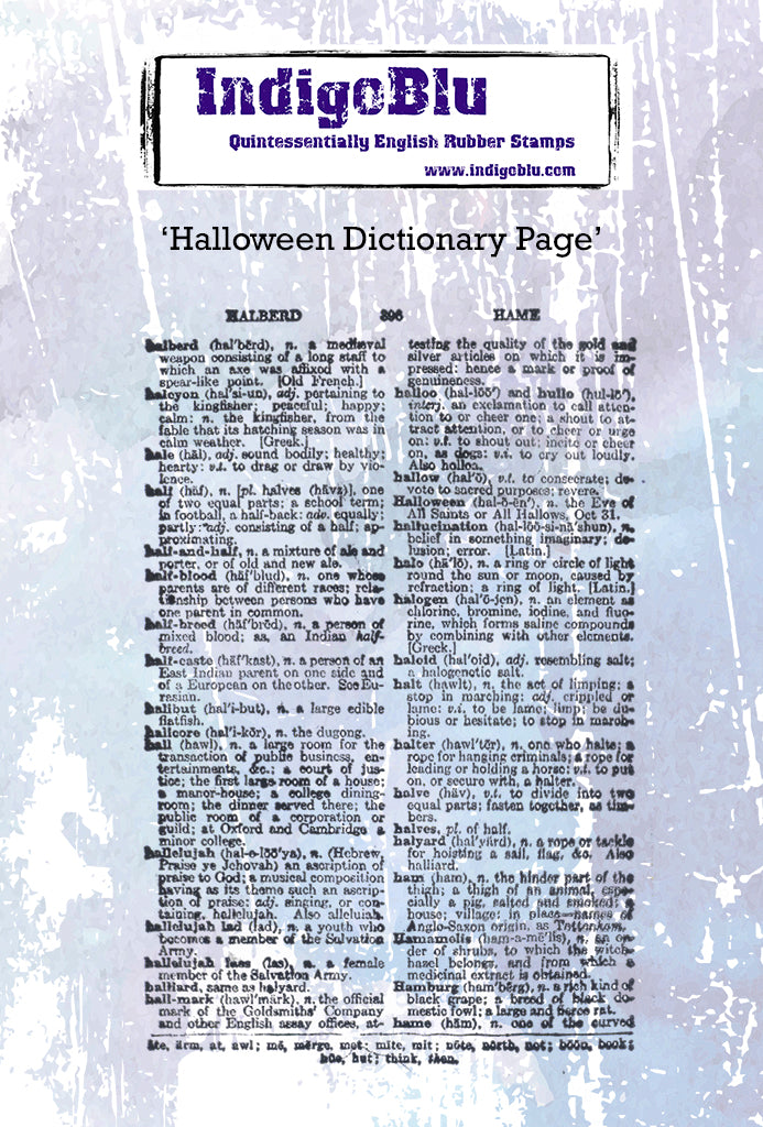 Halloween Dictionary Page A6 Red Rubber Stamp
