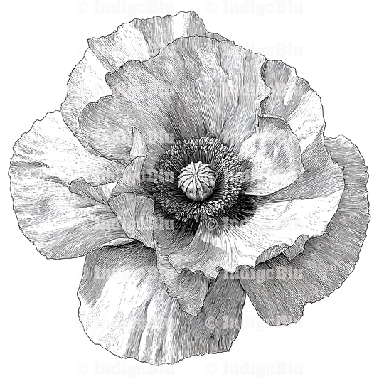 Digi Stamp - Blooming Poppy