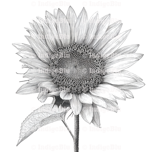 Digi Stamp - Blooming Sunflower