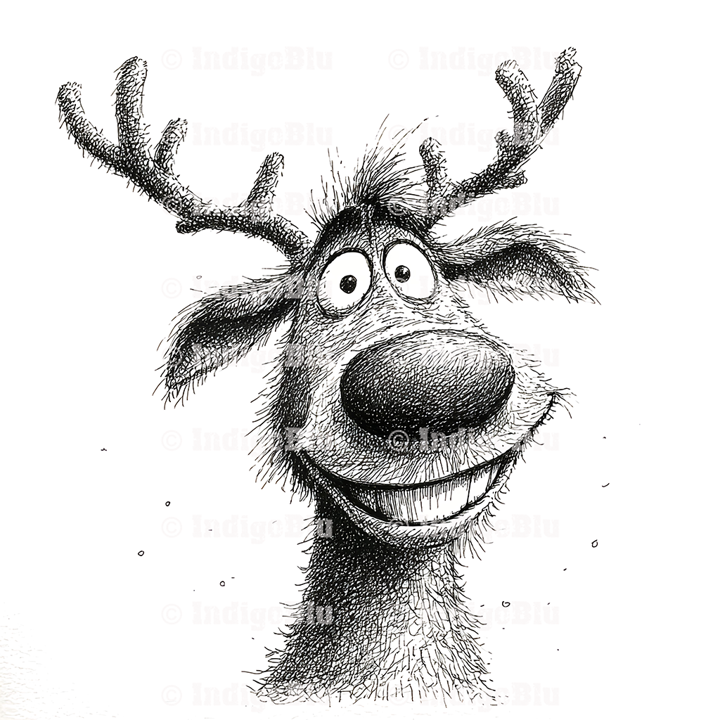 Digi Stamp - Cheery Reindeer