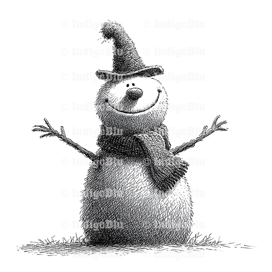 Digi Stamp - Cheery Snowman