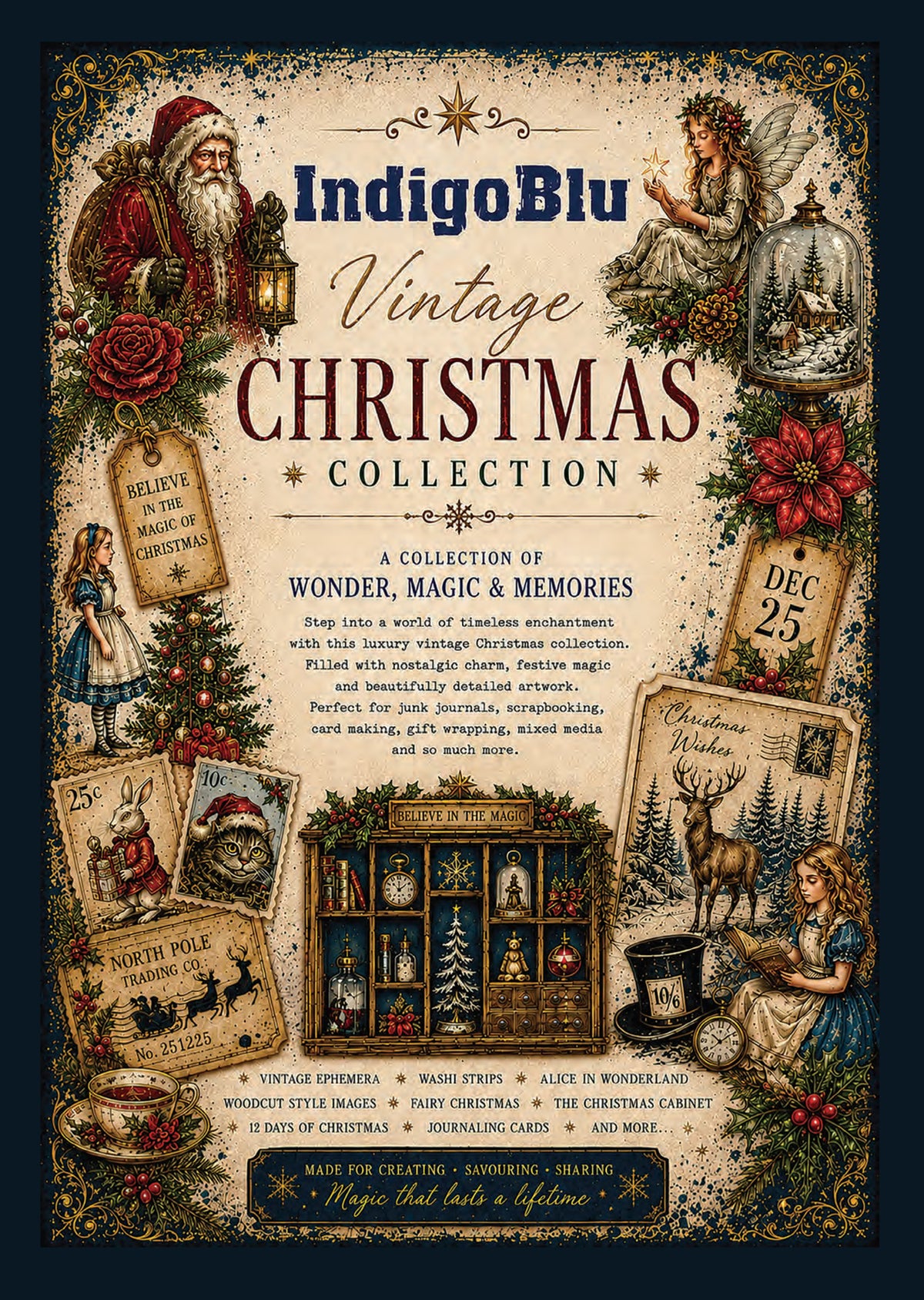 Digi Papers - Vintage Christmas A4