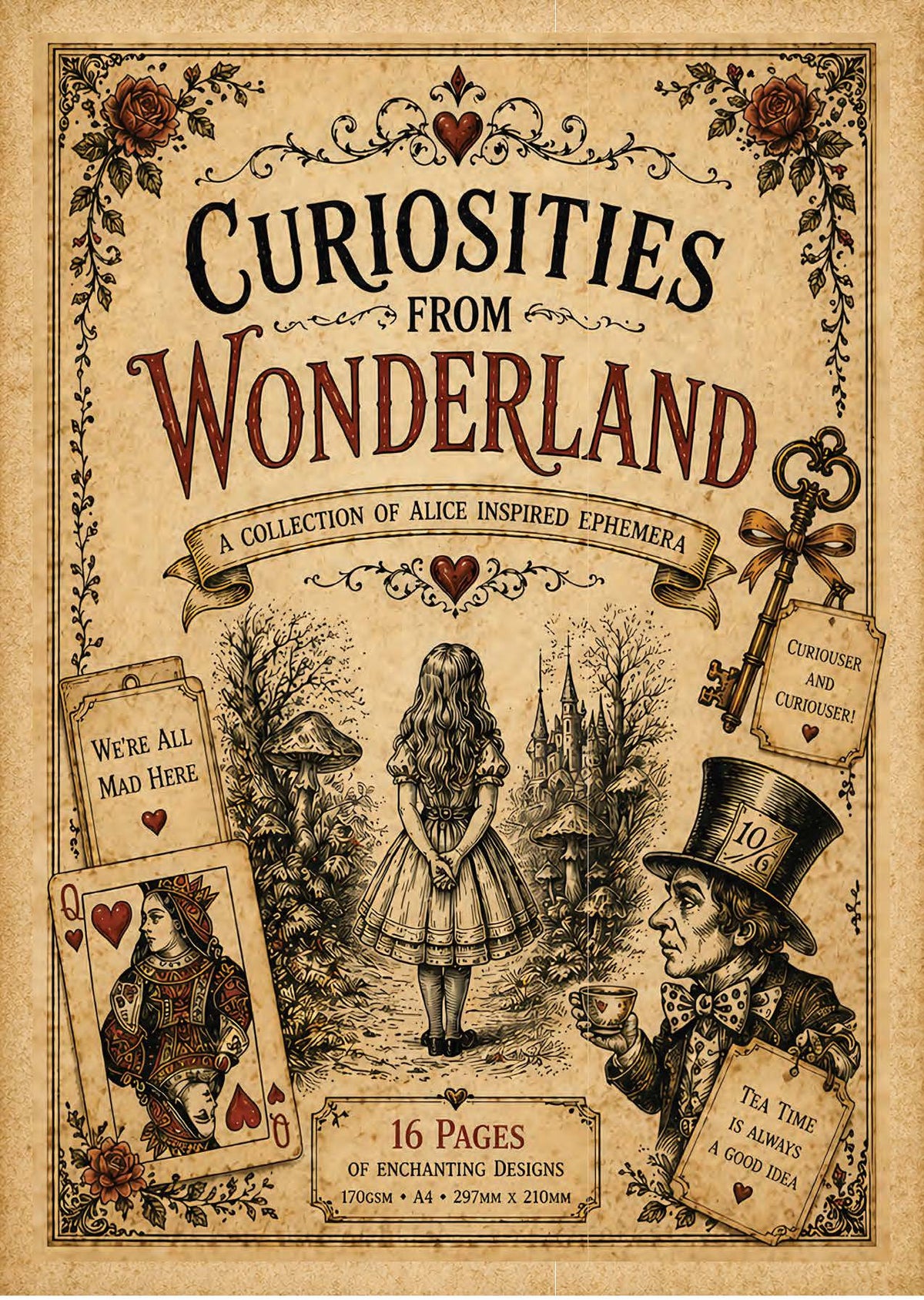 Digi Papers - Curiosities from Wonderland A4