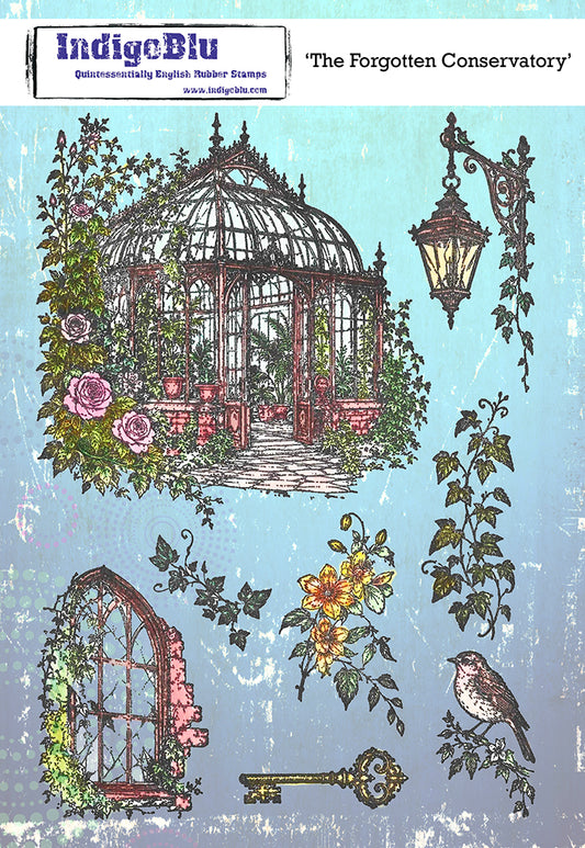 Forgotten Conservatory A5 Red Rubber Stamp