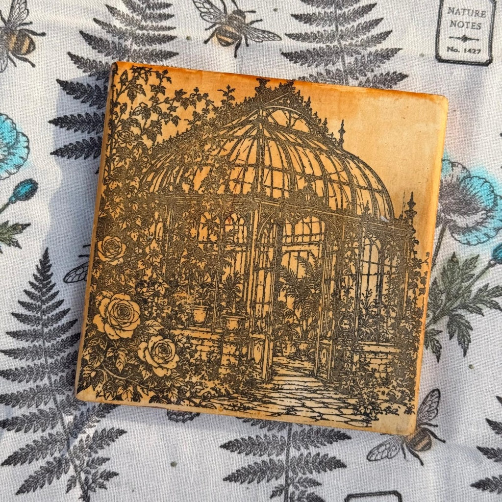 Forgotten Conservatory A5 Red Rubber Stamp