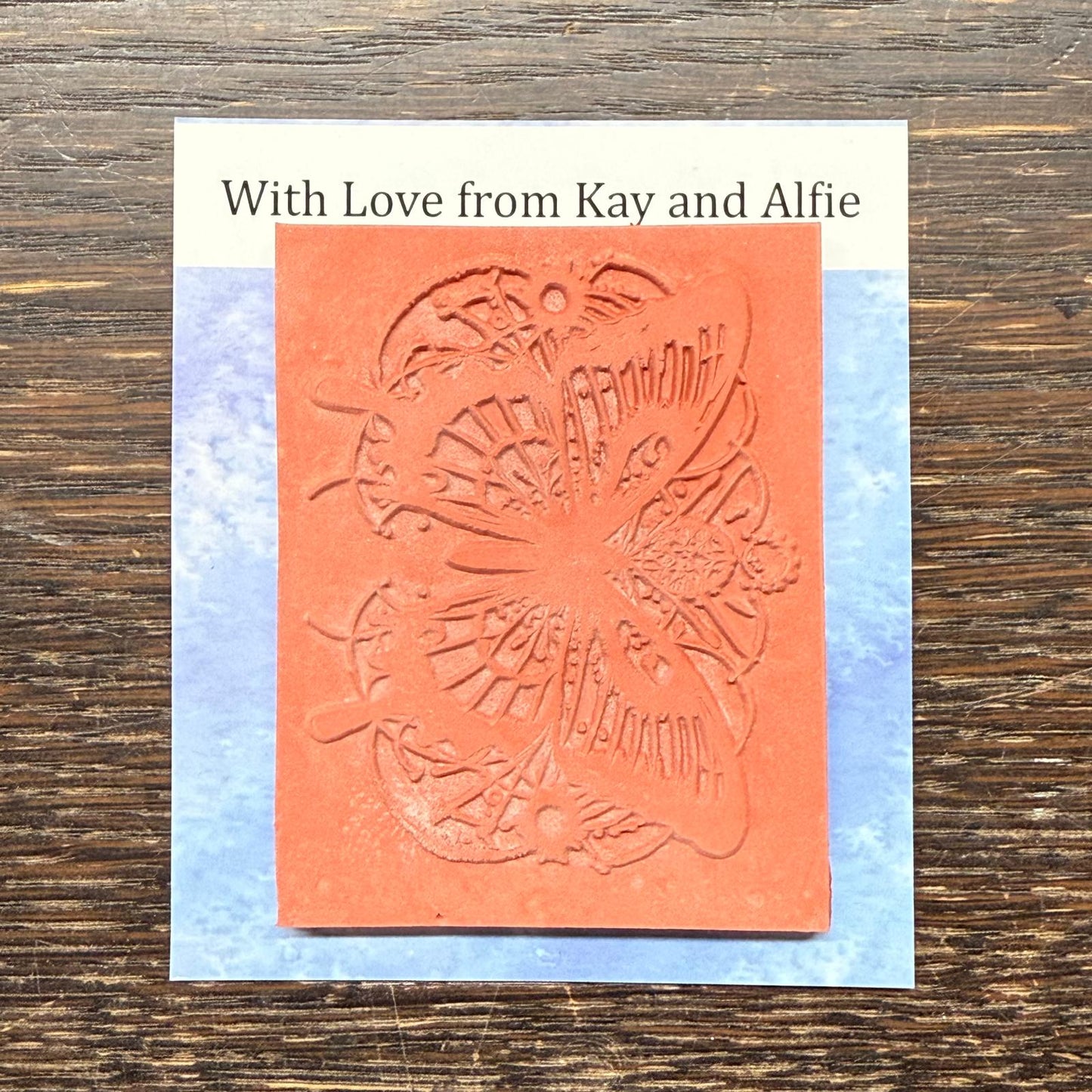 Butterfly Dinkie Red Rubber Stamp