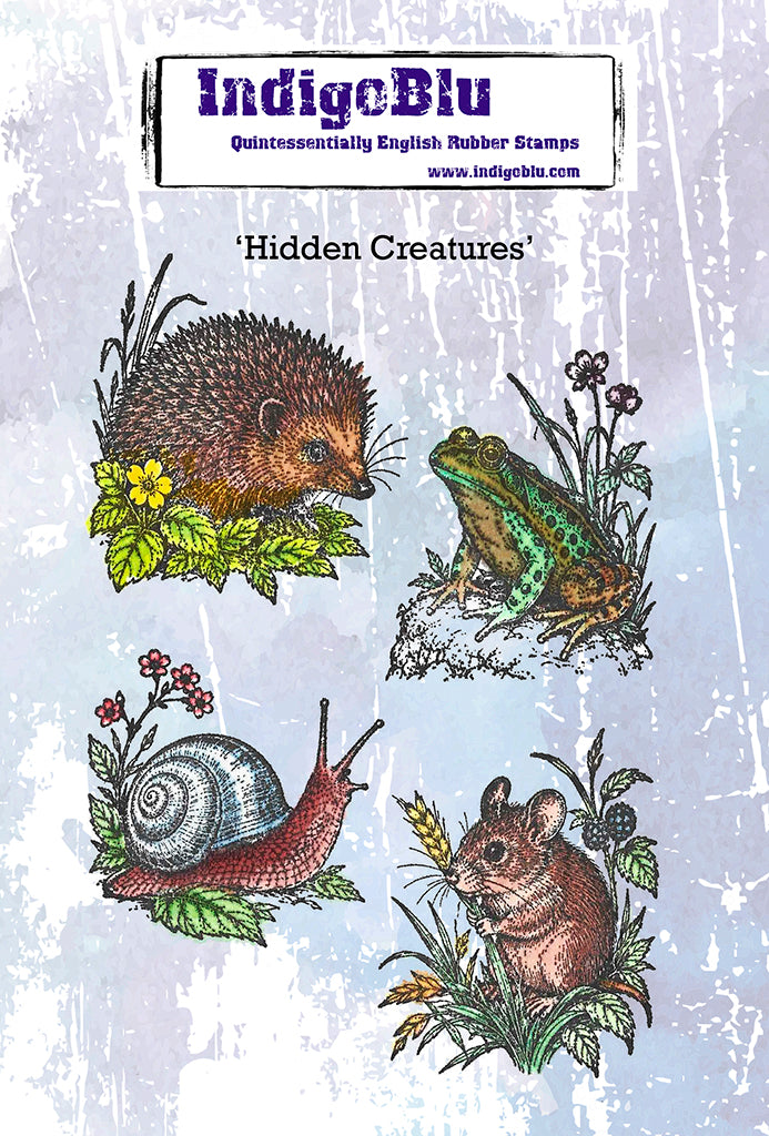 Hidden Creatures A6 Red Rubber Stamp