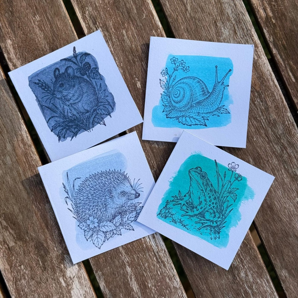 Hidden Creatures A6 Red Rubber Stamp