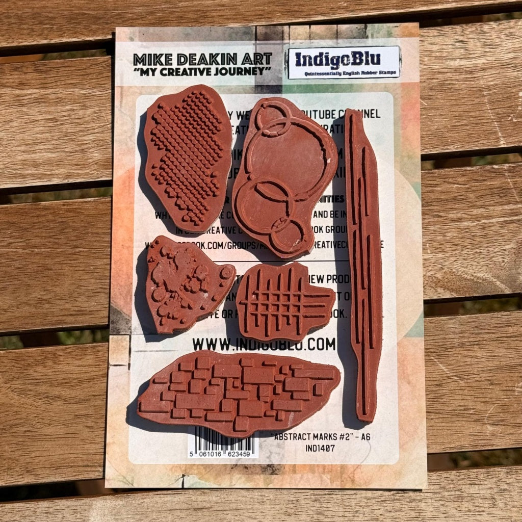 Abstract Marks 2 A6 Red Rubber Stamp