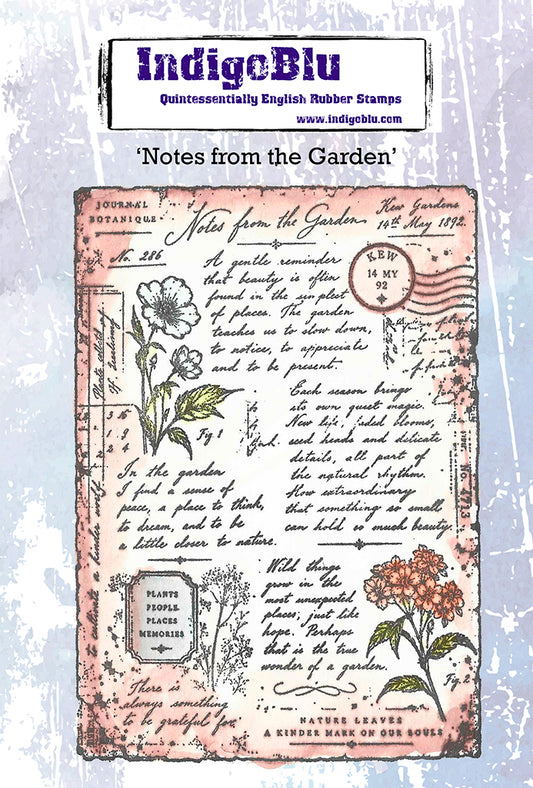 Notes from the Garden A6 Red Rubber Stamp