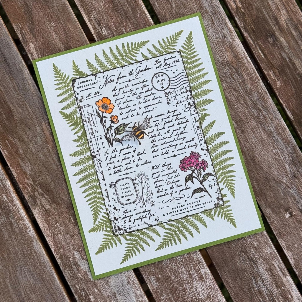 Notes from the Garden A6 Red Rubber Stamp