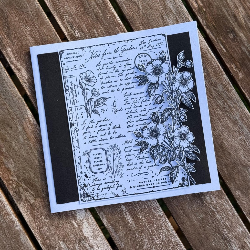 Notes from the Garden A6 Red Rubber Stamp