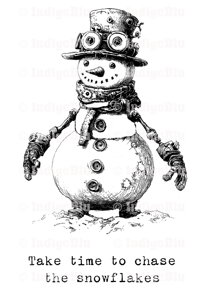 Digi Stamp - Steampunk Snowman