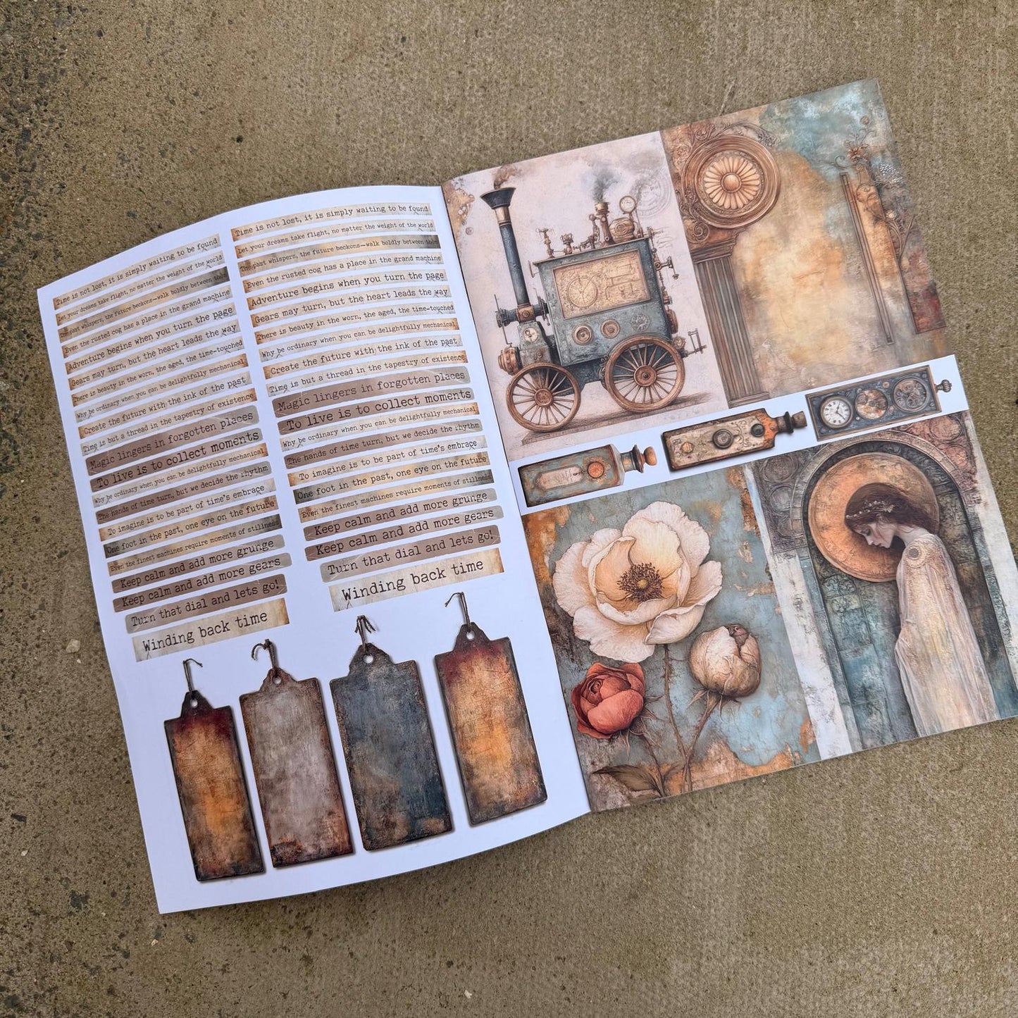 Vintage Blue Steam Paper Book - A4