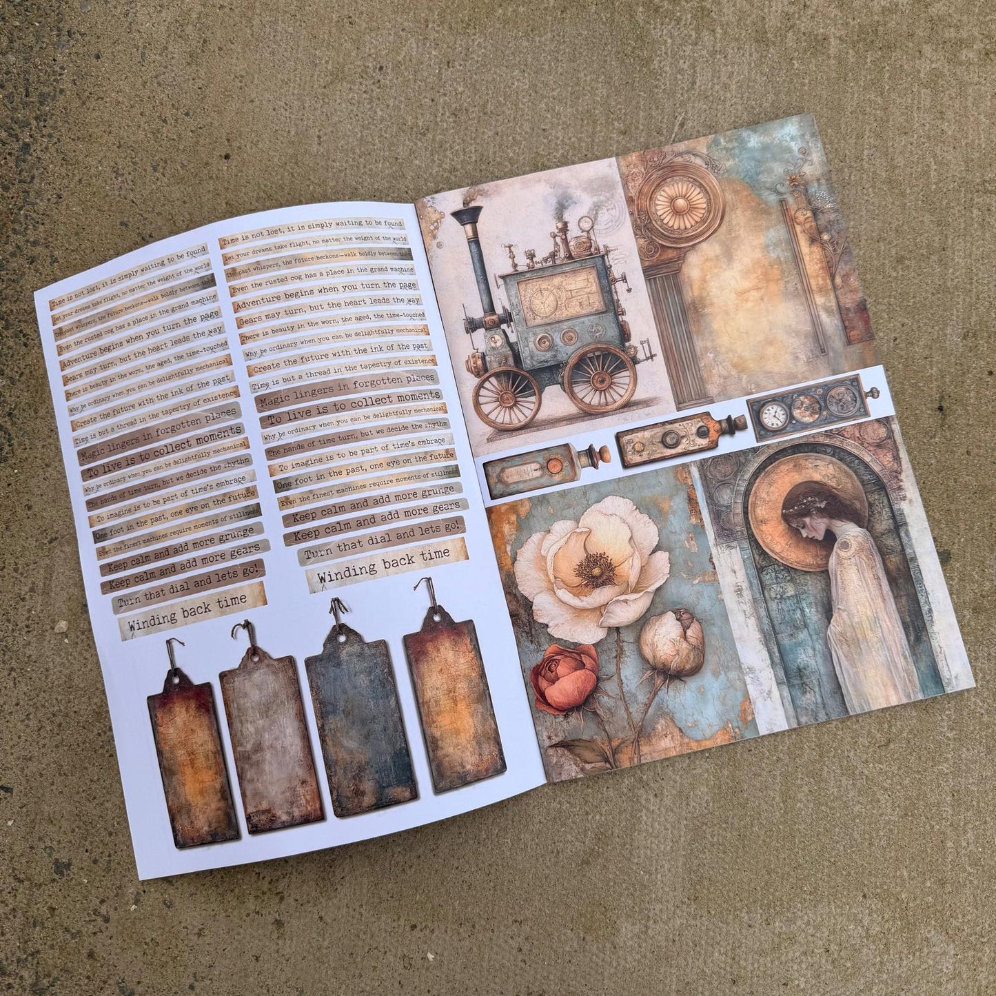 Vintage Blue Steam Paper Book - A4