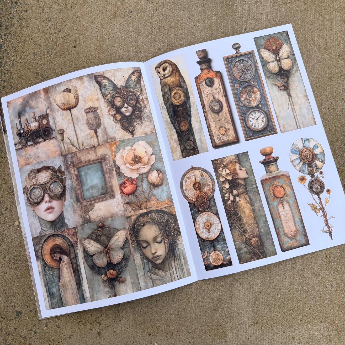 Vintage Blue Steam Paper Book - A4