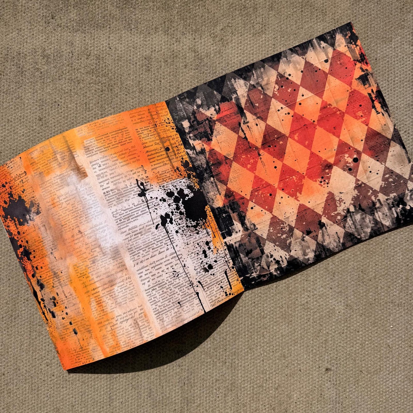 Halloween Grunge Paper Book - 8" x 8"