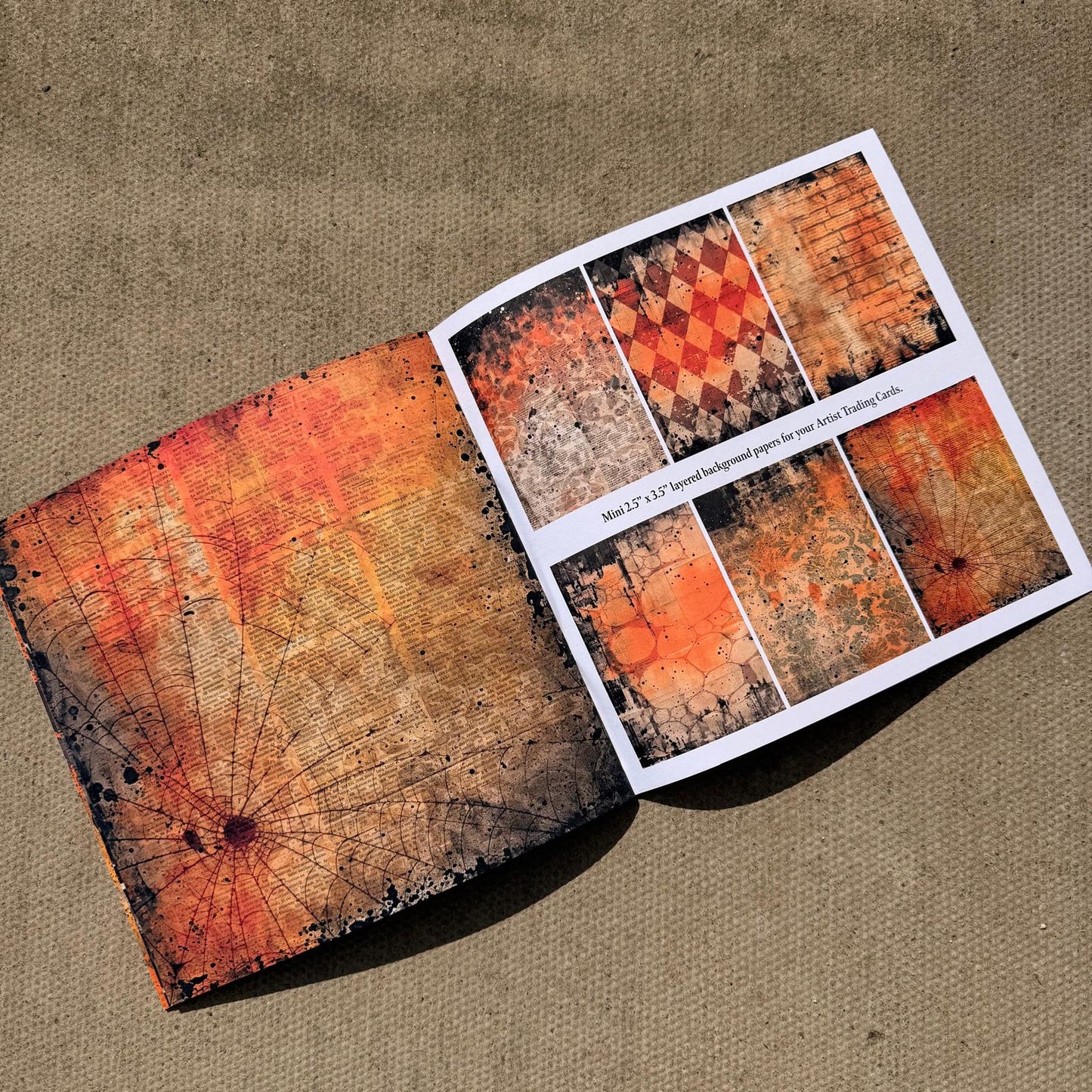Halloween Grunge Paper Book - 8" x 8"