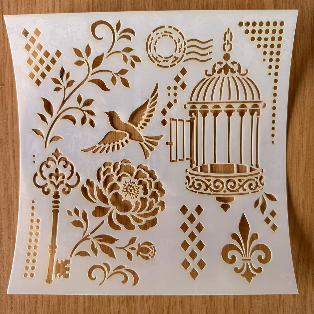 Stencil - Forgotten Conservatory (8x8 inch)