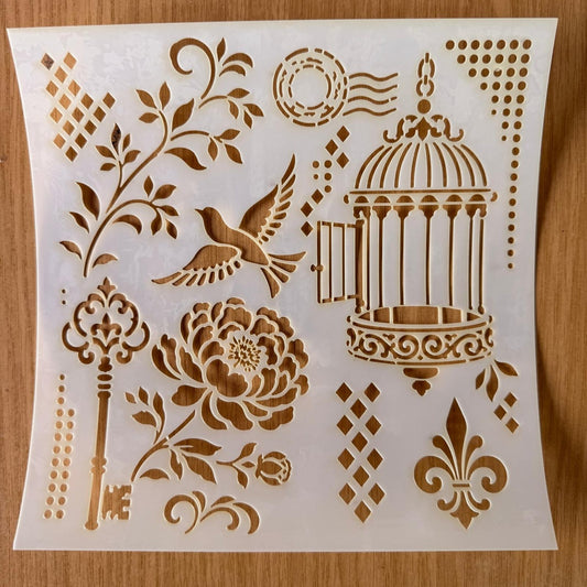Stencil - Forgotten Conservatory (8x8 inch)