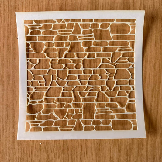 Stencil - Stone Wall (6x6 Inch)