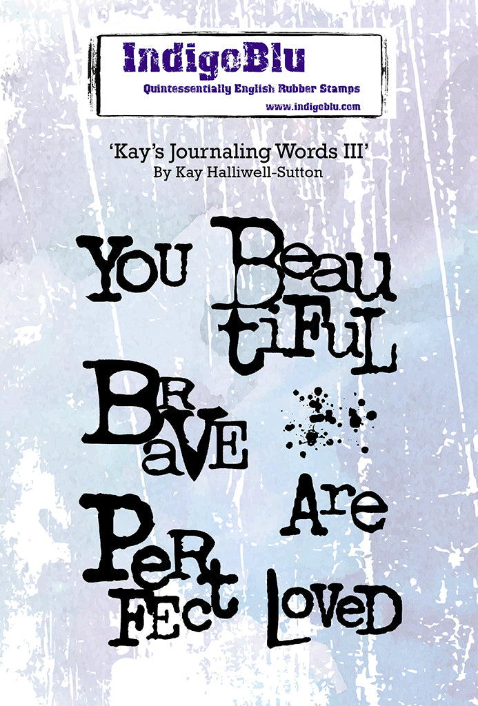 Kays Journaling Words 3 A6 Red Rubber Stamp