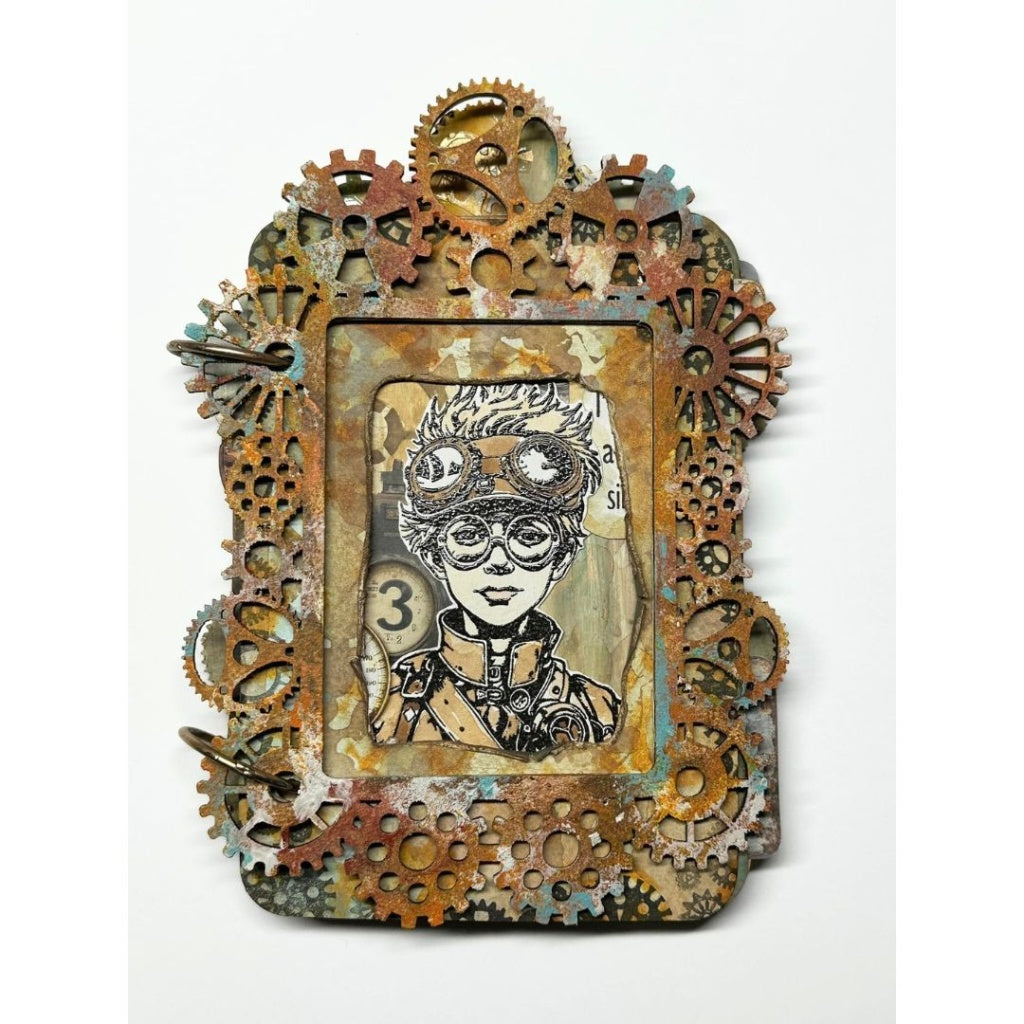 Goggles A6 Red Rubber Stamp