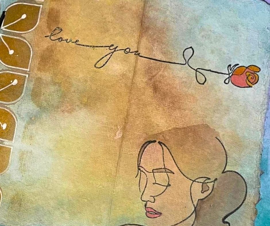 Faces A5 Red Rubber Stamp