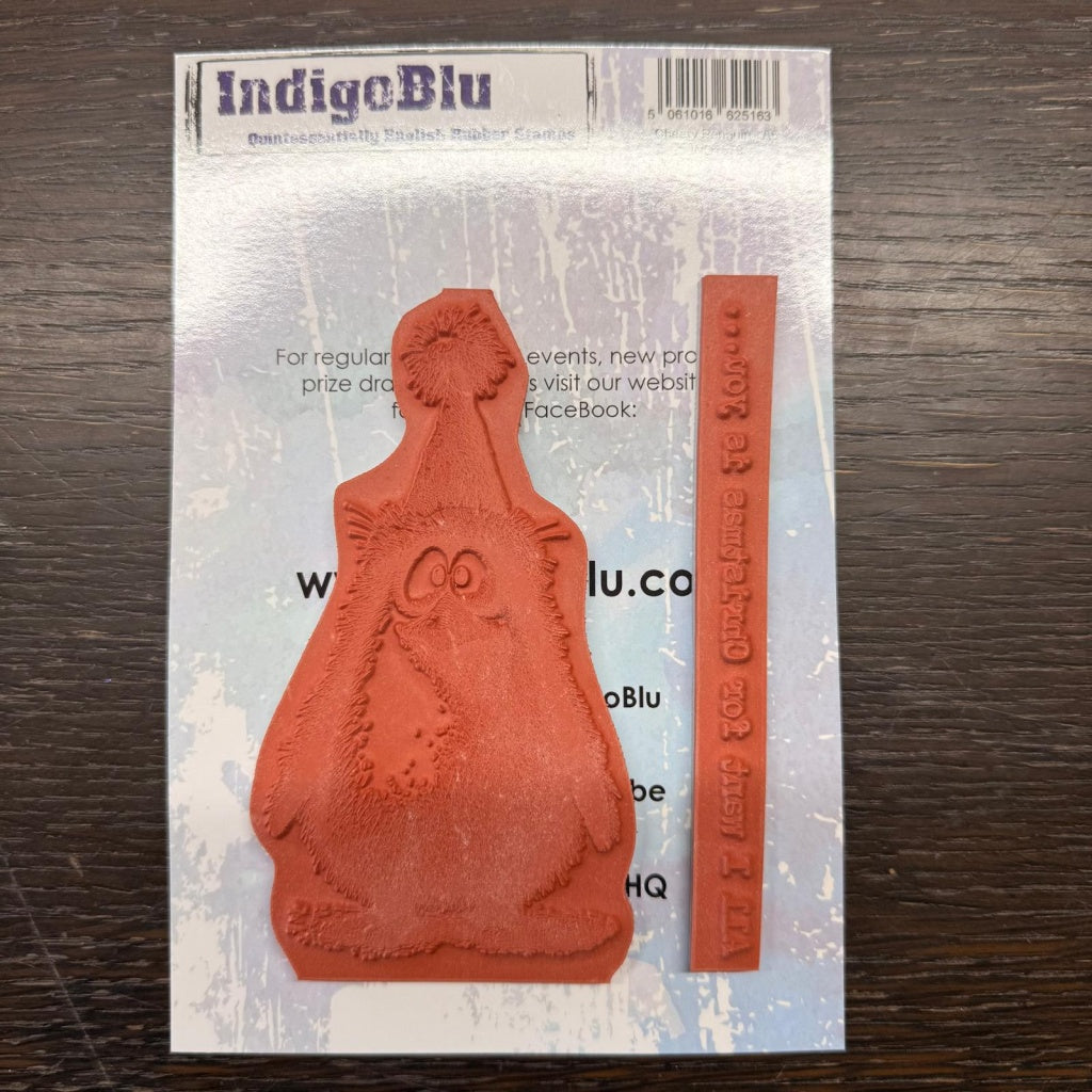 Cheery Penguin A6 Red Rubber Stamp