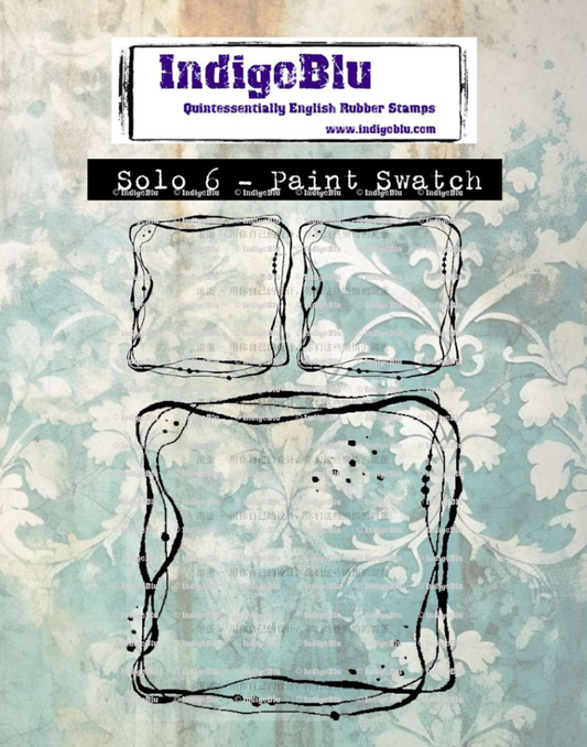 Paint Swatch Solo Red Rubber Stamp