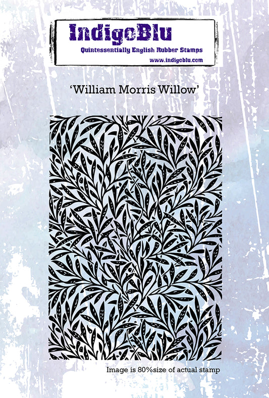 William Morris Willow A6 Red Rubber Stamp