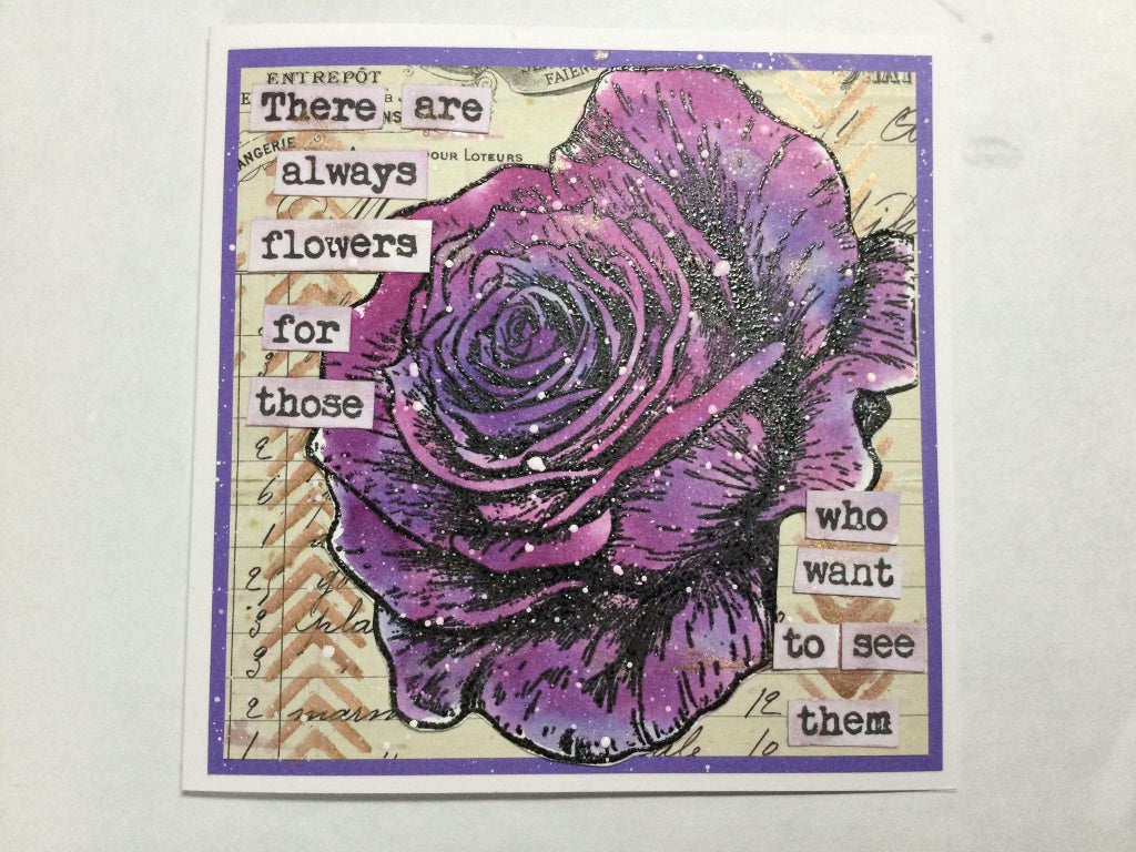 Giant Rose A5 Red Rubber Stamp