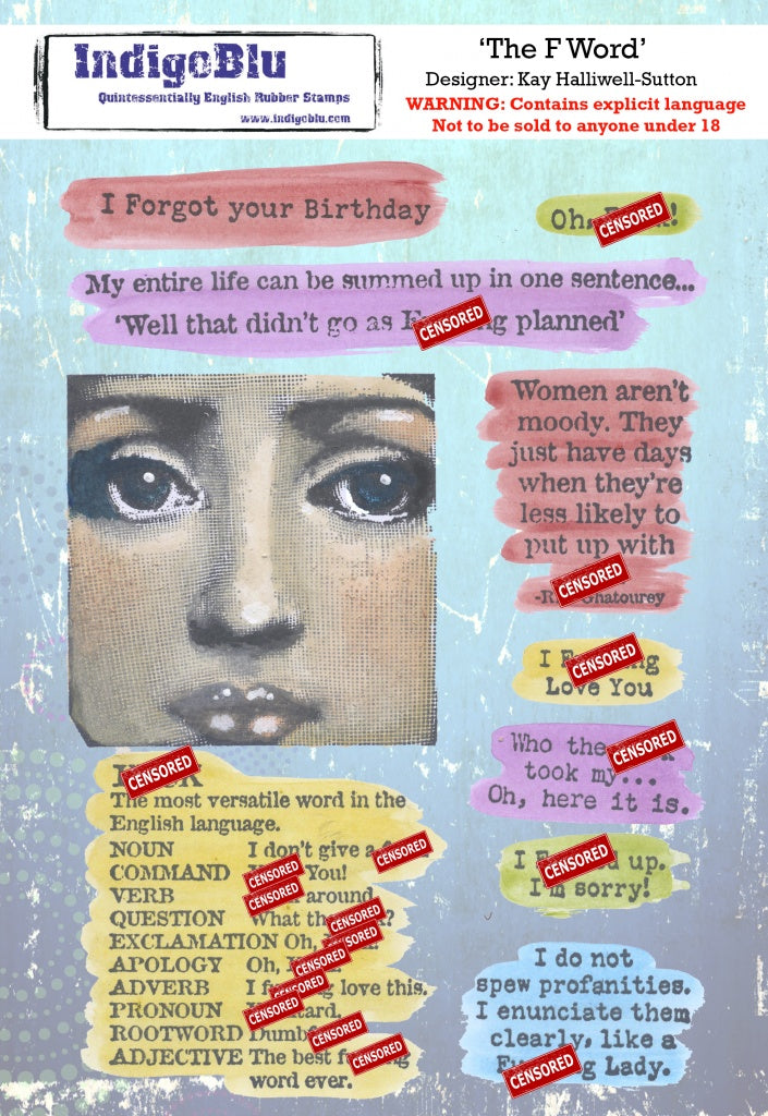 The F Word A5 Red Rubber Stamp