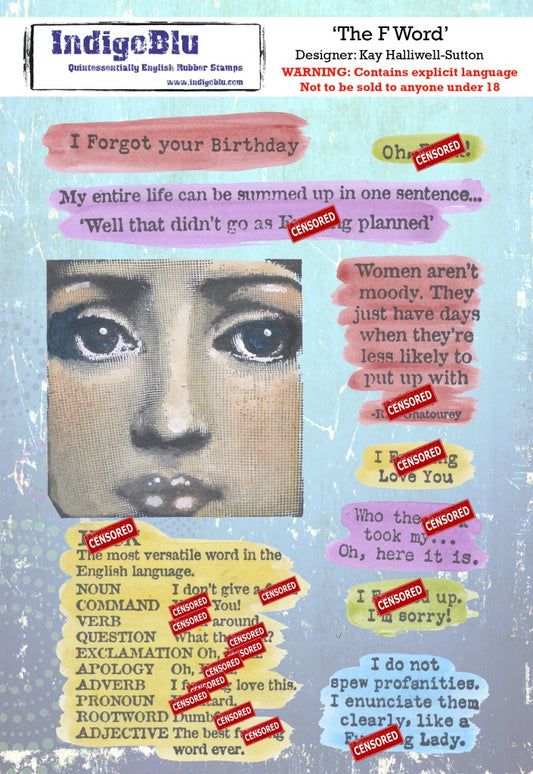 The F Word A5 Red Rubber Stamp